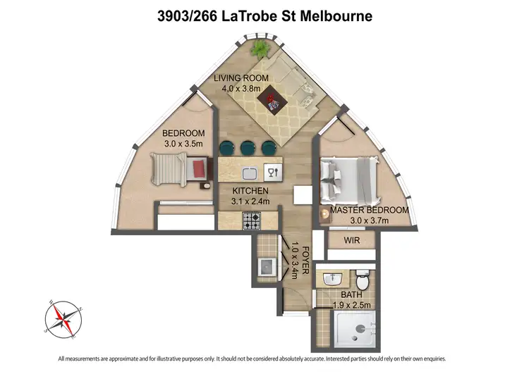 Floorplan of Homely apartment listing, 3903/228 Little La Trobe Street, Melbourne VIC 3000