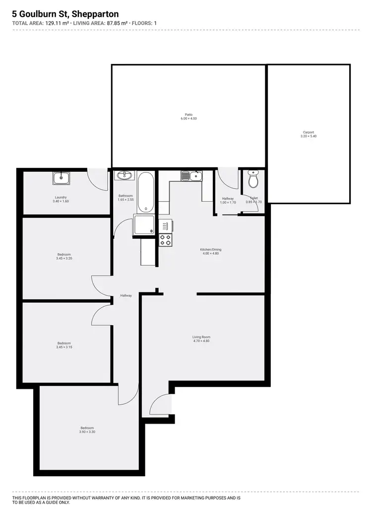 Floorplan of Homely house listing, 5 Goulburn Street, Shepparton VIC 3630
