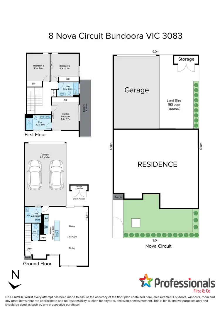 Floorplan of Homely townhouse listing, 8 Nova Circuit, Bundoora VIC 3083
