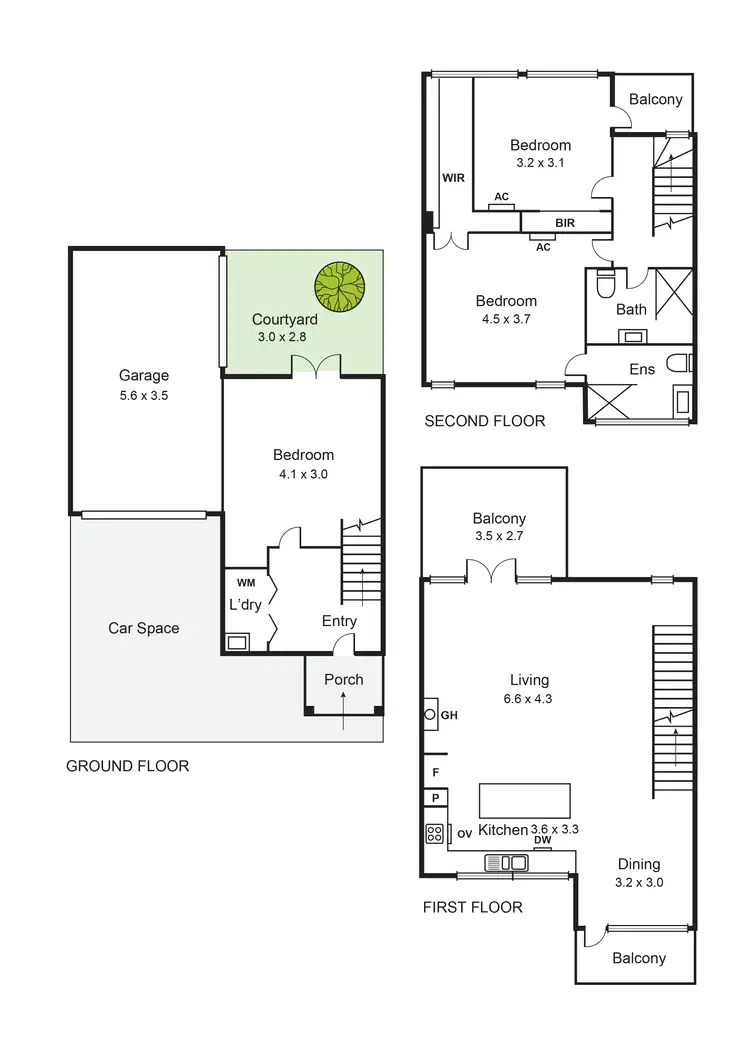 Floorplan of Homely townhouse listing, 2/4 Westbury Grove, St Kilda East VIC 3183