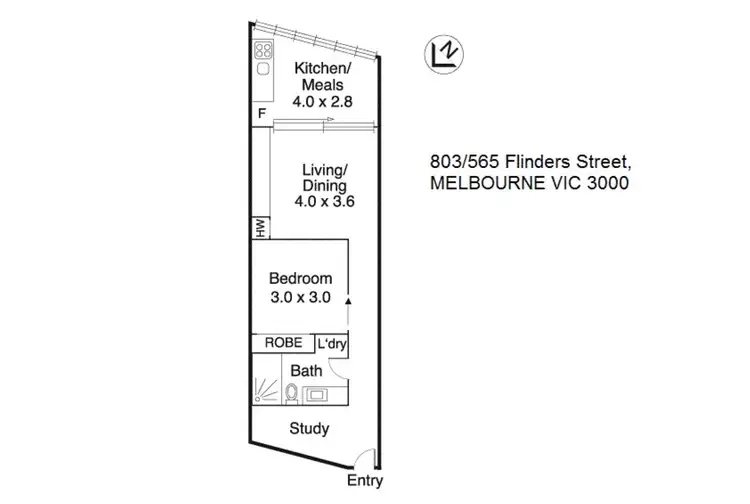 Floorplan of Homely apartment listing, 803/565 Flinders Street, Melbourne VIC 3000