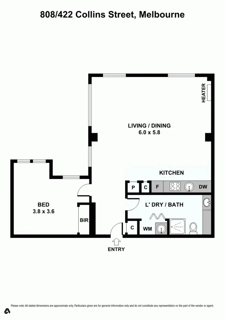 Floorplan of Homely apartment listing, 808/422 Collins Street, Melbourne VIC 3000