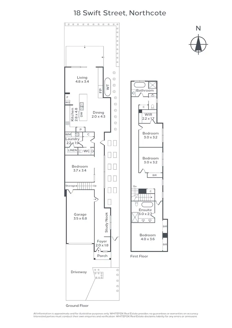 Floorplan of Homely townhouse listing, 18 Swift Street, Northcote VIC 3070