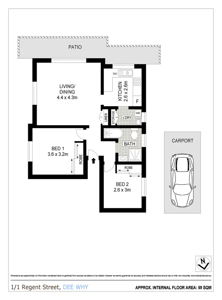 Floorplan of Homely unit listing, 1/1 Regent Street, Dee Why NSW 2099
