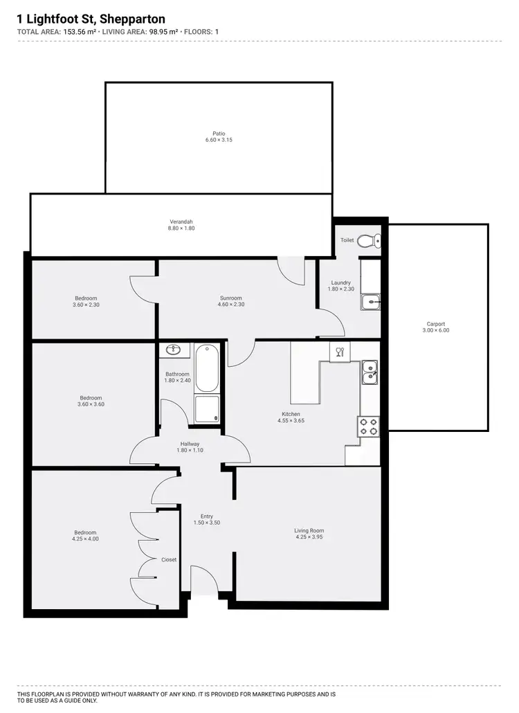 Floorplan of Homely house listing, 1 Lightfoot Street, Shepparton VIC 3630