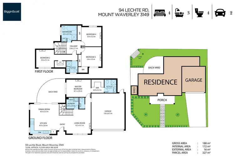 Floorplan of Homely townhouse listing, 94 Lechte Road, Mount Waverley VIC 3149