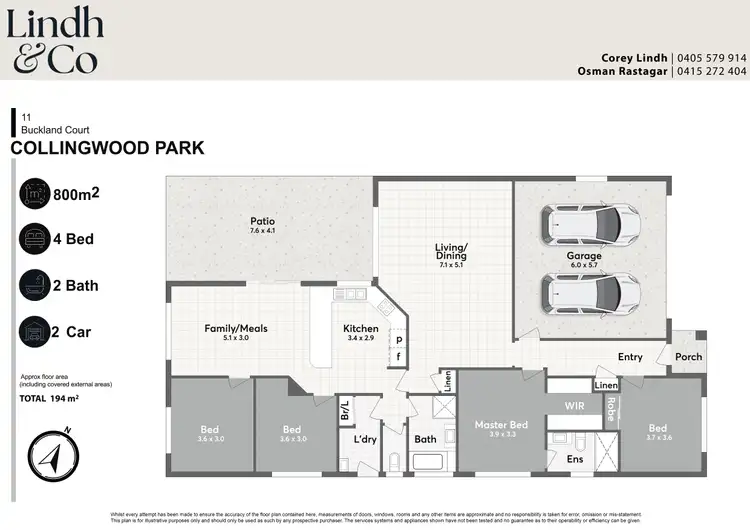 Floorplan of Homely house listing, 11 Buckland Court, Collingwood Park QLD 4301