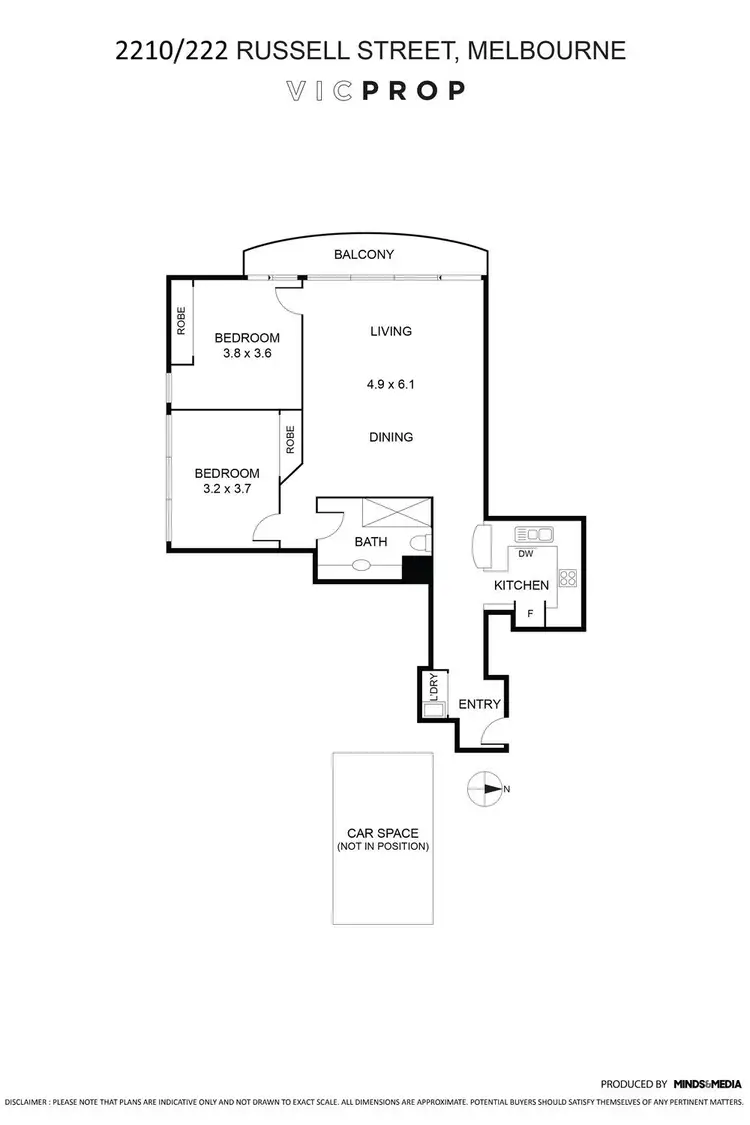 Floorplan of Homely apartment listing, 2210/222 Russell Street, Melbourne VIC 3000