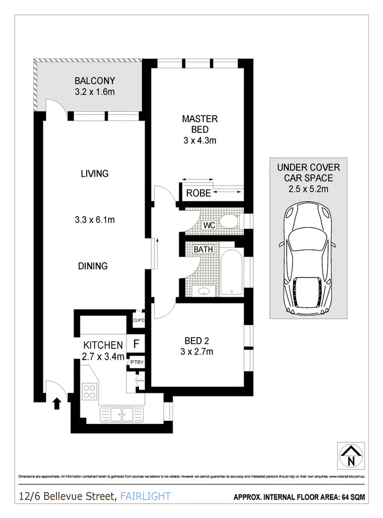 Floorplan of Homely apartment listing, 12/6 Bellevue Street, Fairlight NSW 2094