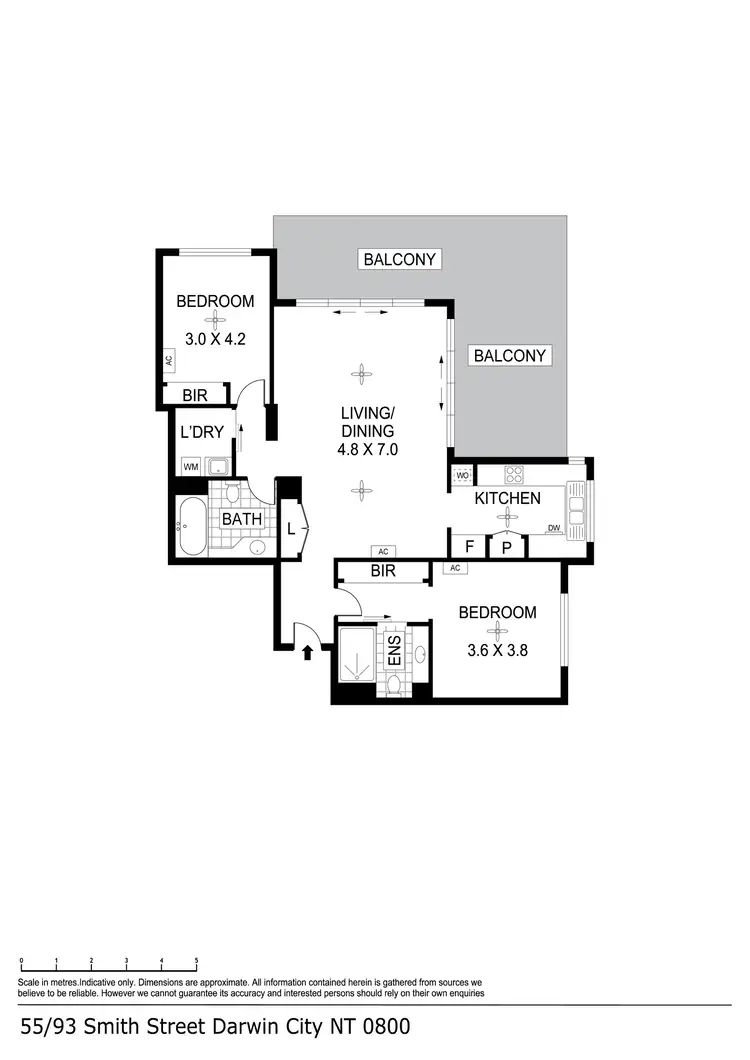 Floorplan of Homely unit listing, 55/93 Smith Street, Darwin City NT 800