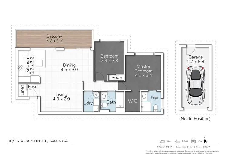 Floorplan of Homely apartment listing, 10/26 Ada Street, Taringa QLD 4068