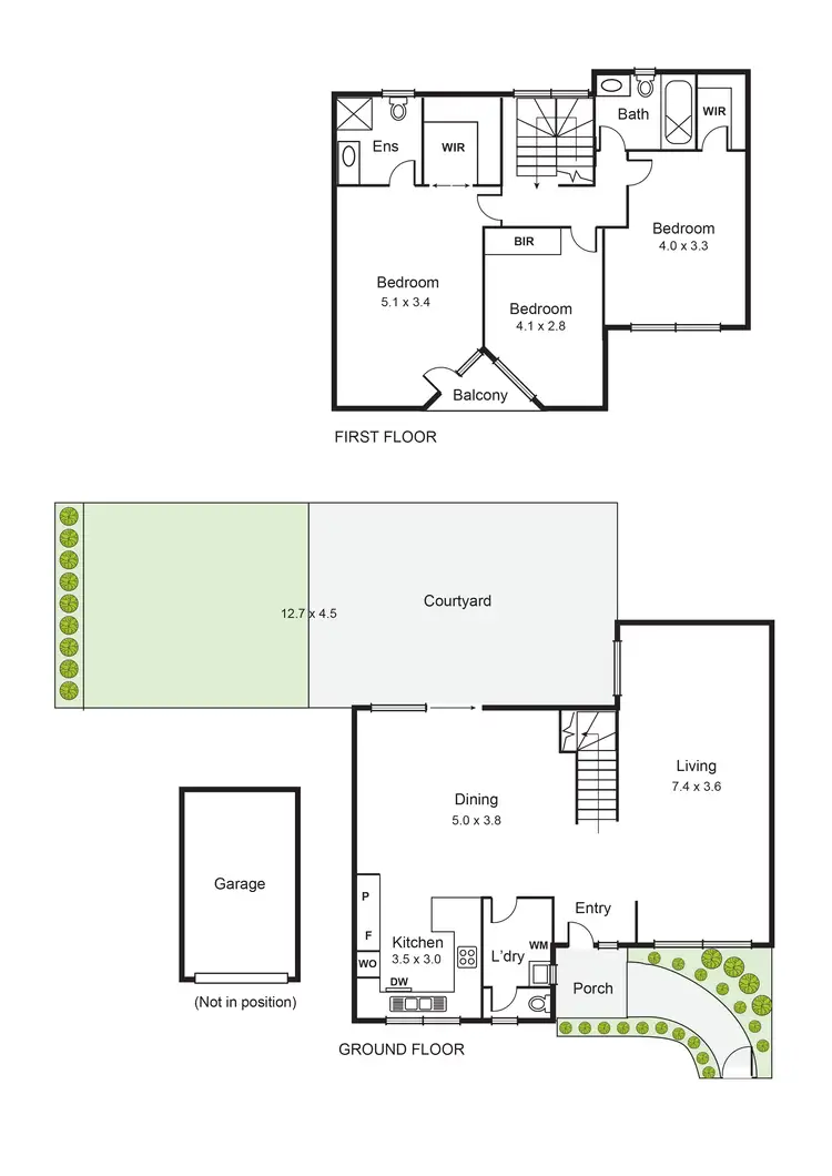 Floorplan of Homely townhouse listing, 3/1021 Dandenong Road, Malvern East VIC 3145