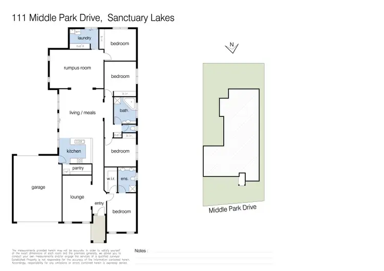 Floorplan of Homely house listing, 111 Middle Park Drive, Sanctuary Lakes VIC 3030
