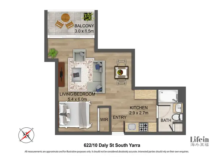 Floorplan of Homely apartment listing, 622/8 Daly Street, South Yarra VIC 3141