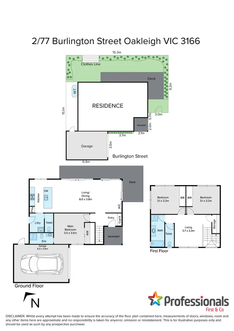 Floorplan of Homely townhouse listing, 2/77 Burlington Street, Oakleigh VIC 3166
