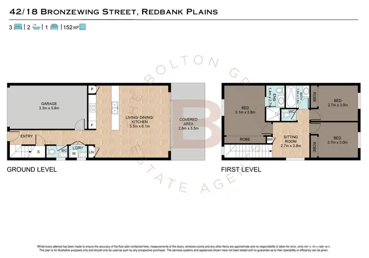 Floorplan of Homely townhouse listing, 42/18 Bronzewing Street, Redbank Plains QLD 4301