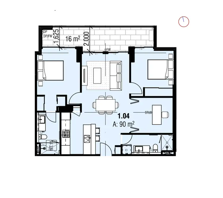 Floorplan of Homely apartment listing, 104/12 Napier Street, Footscray VIC 3011