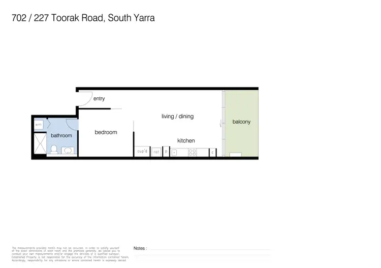 Floorplan of Homely apartment listing, 702/227 Toorak Road, South Yarra VIC 3141