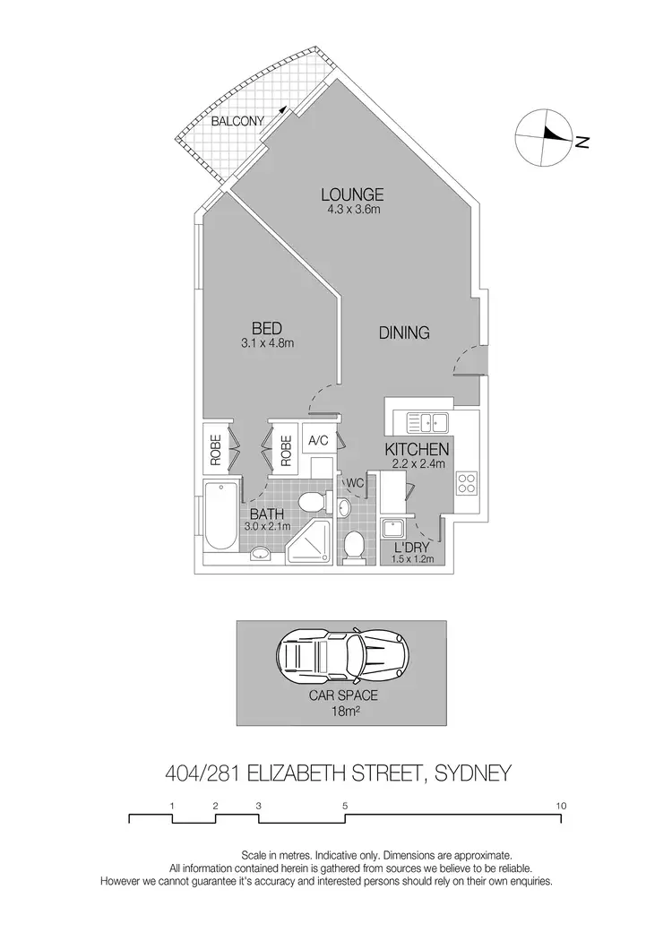 Floorplan of Homely apartment listing, 404/281 Elizabeth Street, Sydney NSW 2000