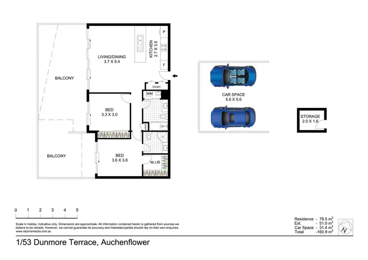 Floorplan of Homely unit listing, 1/53 Dunmore Terrace, Auchenflower QLD 4066