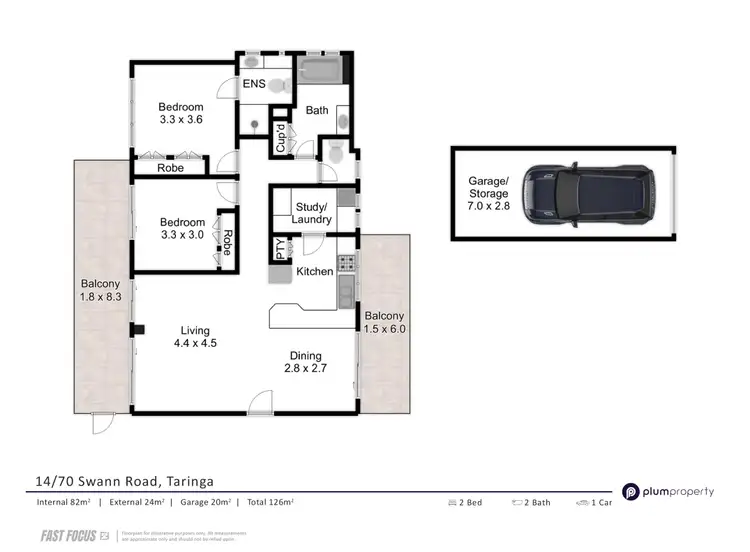 Floorplan of Homely unit listing, 14/70 Swann Road, Taringa QLD 4068