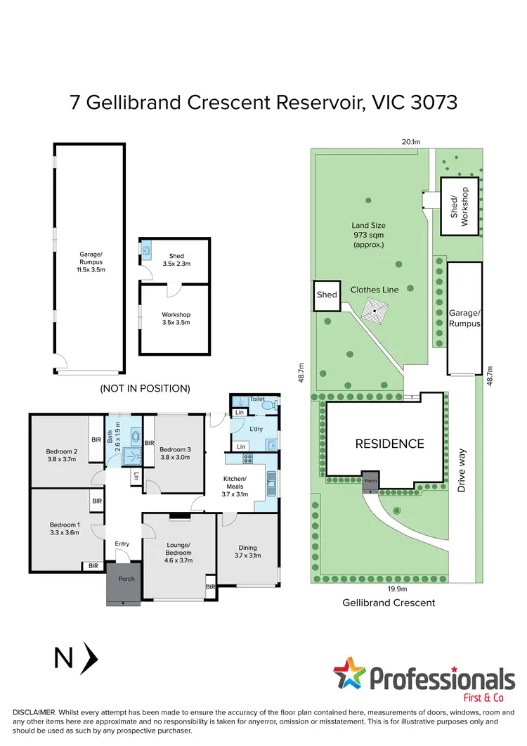 Floorplan of Homely house listing, 7 Gellibrand Crescent, Reservoir VIC 3073