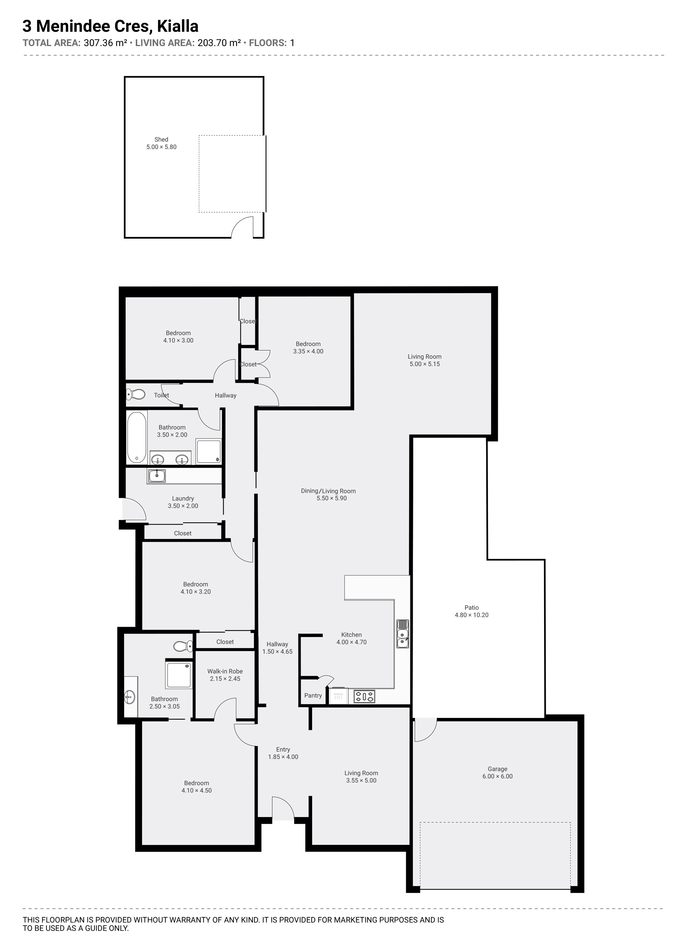 Floorplan of Homely house listing, 3 Menindee Crescent, Kialla VIC 3631