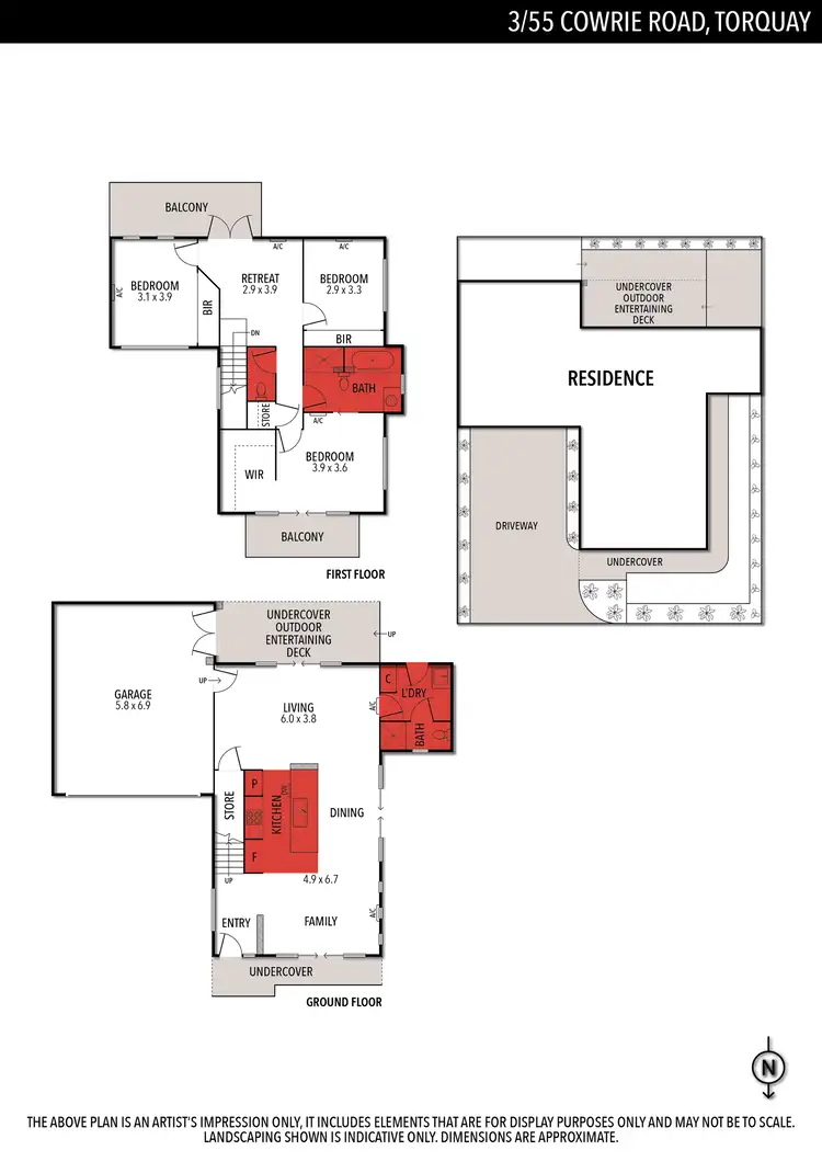 Floorplan of Homely townhouse listing, 3/55 Cowrie Road, Torquay VIC 3228