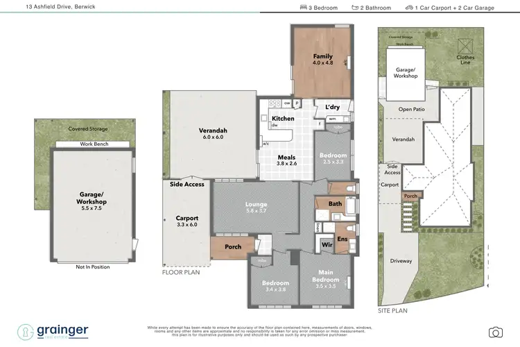 Floorplan of Homely house listing, 13 Ashfield Drive, Berwick VIC 3806