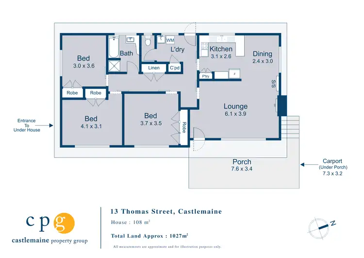 Floorplan of Homely house listing, 13 Thomas Street, Castlemaine VIC 3450
