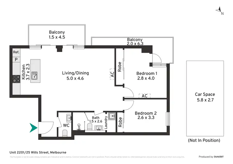 Floorplan of Homely apartment listing, 2201/25-33 Wills Street, Melbourne VIC 3000