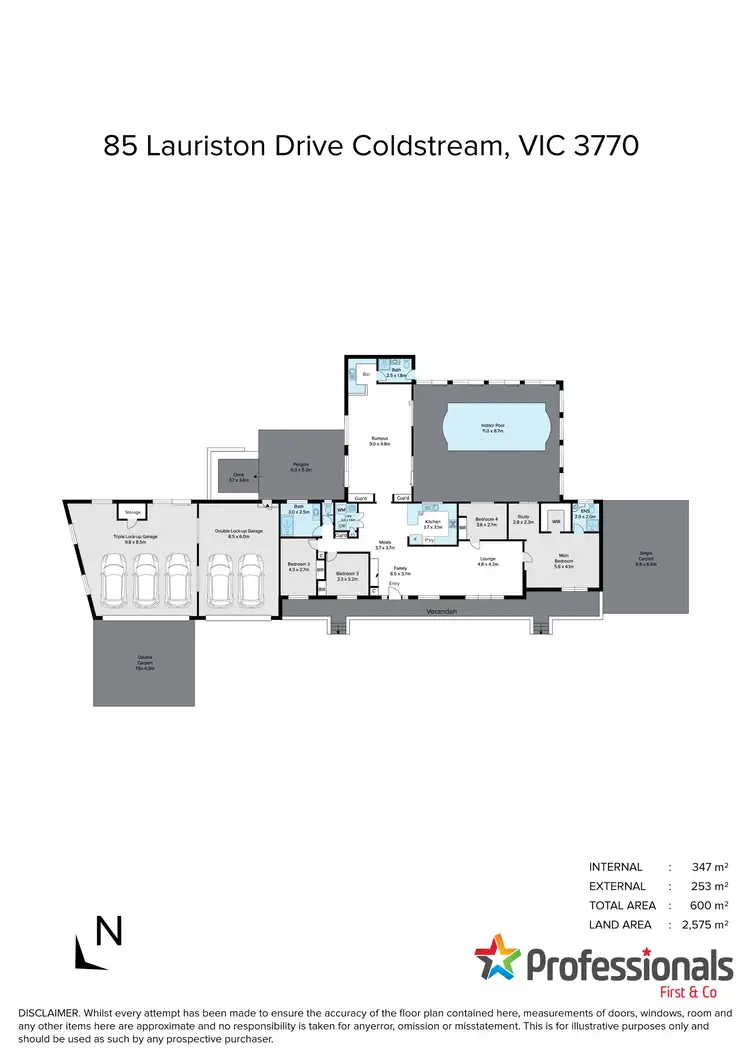 Floorplan of Homely house listing, 85 Lauriston Drive, Coldstream VIC 3770
