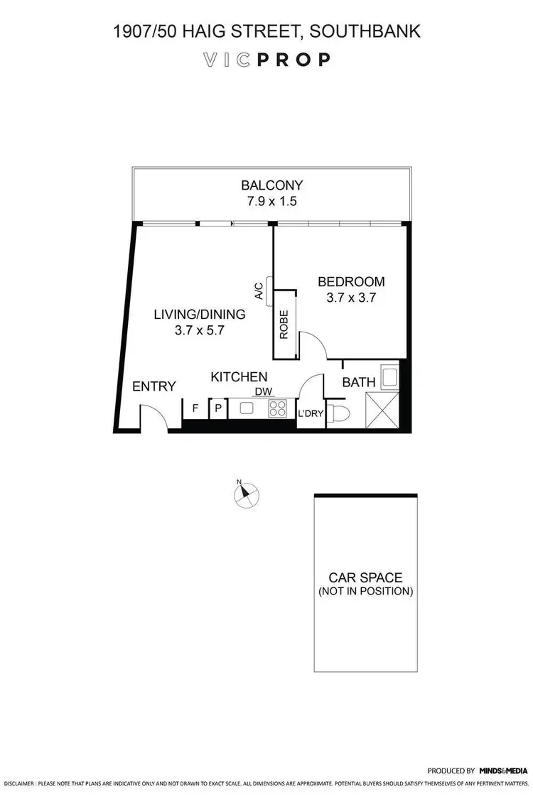 Floorplan of Homely apartment listing, 1907/50 Haig Street, Southbank VIC 3006