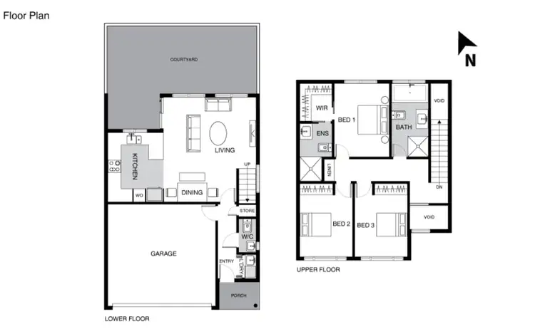 Floorplan of Homely townhouse listing, 32/1 Bon Scott Crescent, Moncrieff ACT 2914