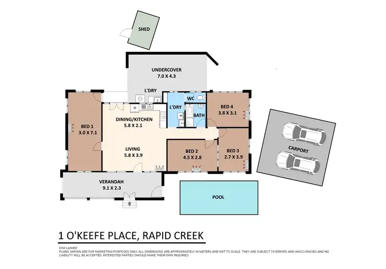 Floorplan of Homely house listing, 1 O'Keefe Place, Rapid Creek NT 810