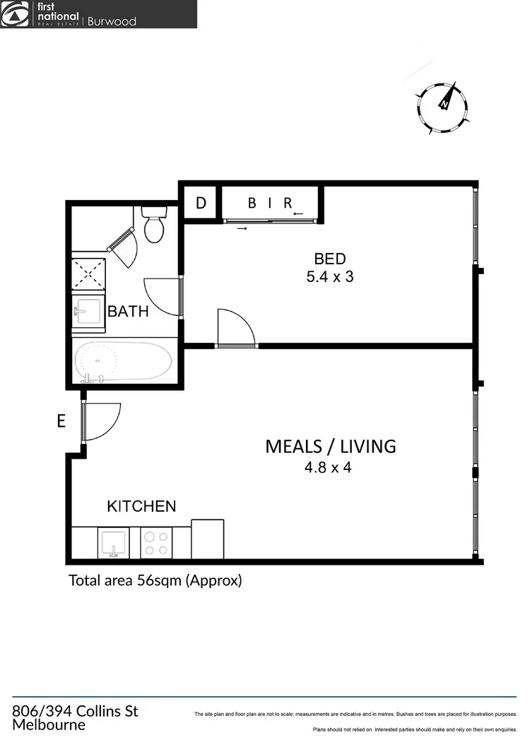 Floorplan of Homely apartment listing, 806/394 Collins Street, Melbourne VIC 3000