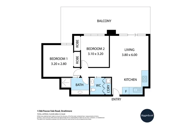 Floorplan of Homely apartment listing, 1/366 Pascoe Vale Road, Strathmore VIC 3041