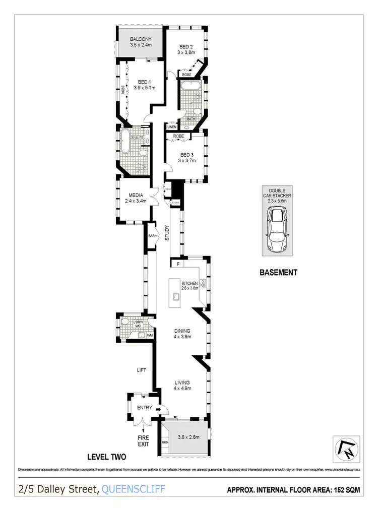 Floorplan of Homely apartment listing, 2/5 Dalley Street, Queenscliff NSW 2096