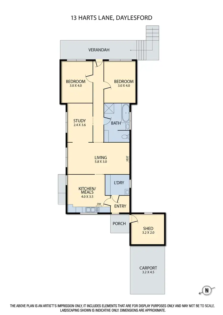 Floorplan of Homely house listing, 13 Harts Lane, Daylesford VIC 3460