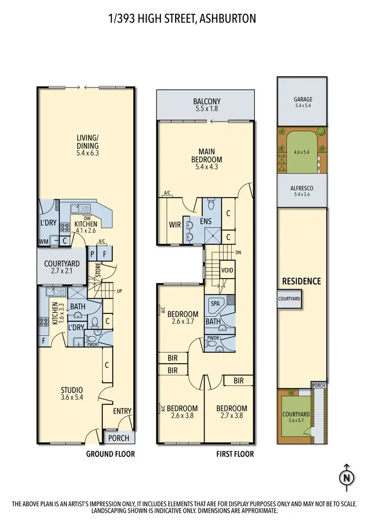 Floorplan of Homely townhouse listing, 1/393 High Street, Ashburton VIC 3147