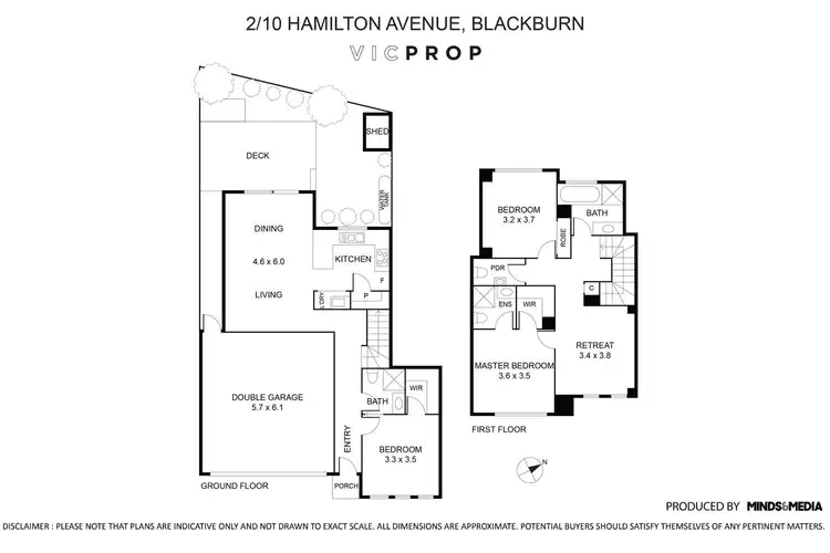 Floorplan of Homely townhouse listing, 2/10 Hamilton Avenue, Blackburn VIC 3130