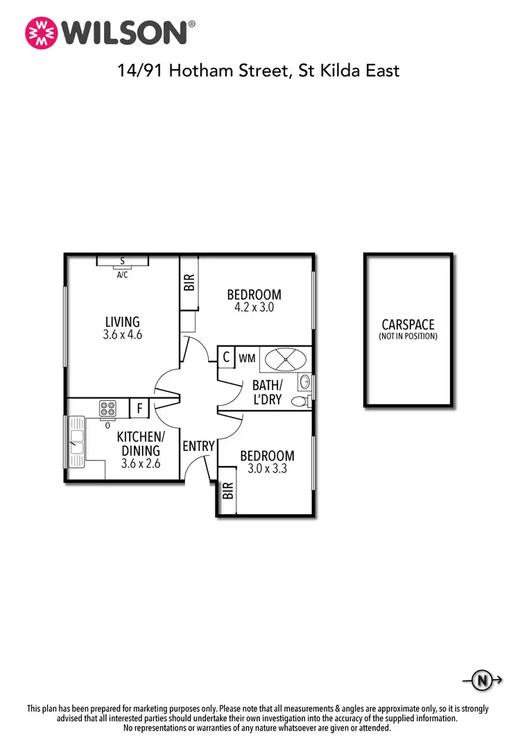 Floorplan of Homely apartment listing, 14/91 Hotham Street, St Kilda East VIC 3183