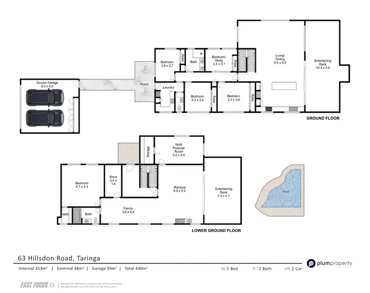 Floorplan of Homely house listing, 63 Hillsdon Road, Taringa QLD 4068