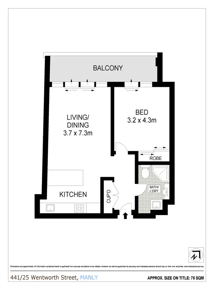 Floorplan of Homely apartment listing, 441/25 Wentworth Street, Manly NSW 2095