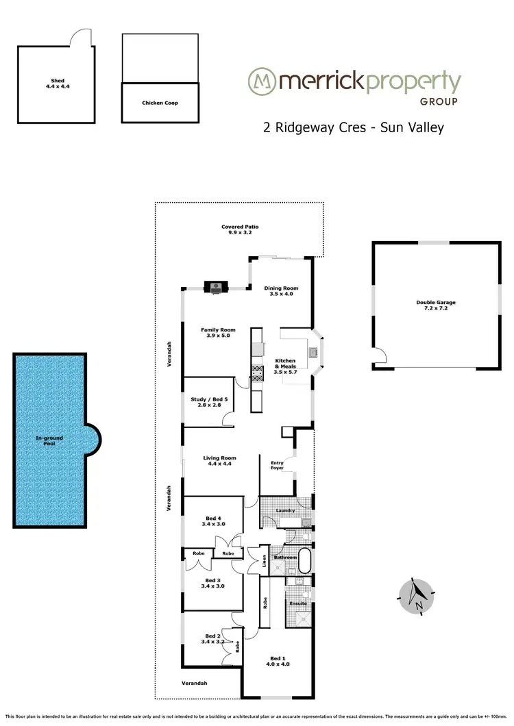 Floorplan of Homely rural property listing, 2 Ridgeway Crescent, Sun Valley NSW 2777