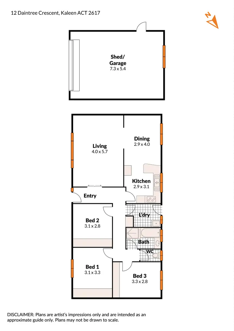 Floorplan of Homely house listing, 12 Daintree Crescent, Kaleen ACT 2617