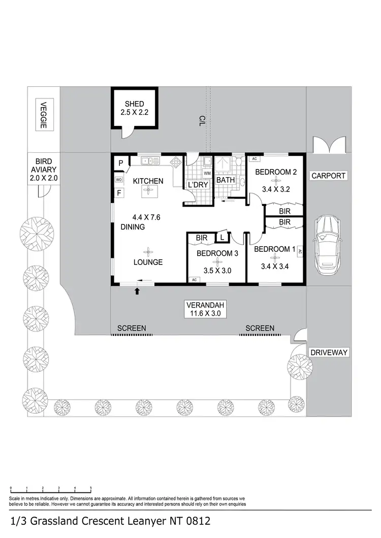 Floorplan of Homely unit listing, 1/3 Grassland Crescent, Leanyer NT 812