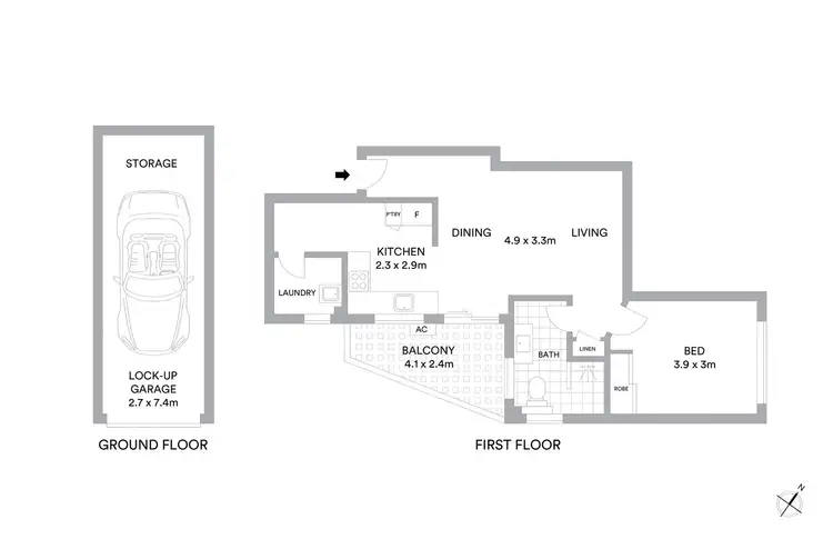 Floorplan of Homely unit listing, 2/2A Ocean Street, Penshurst NSW 2222