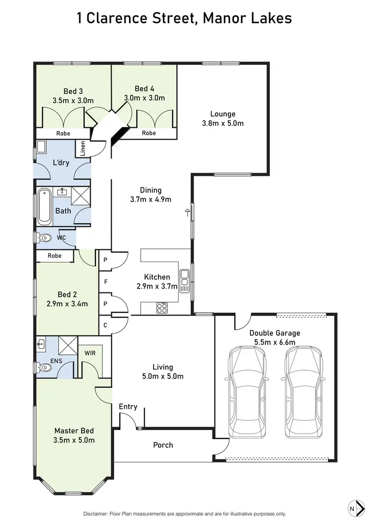 Floorplan of Homely house listing, 1 Clarence Street, Manor Lakes VIC 3024