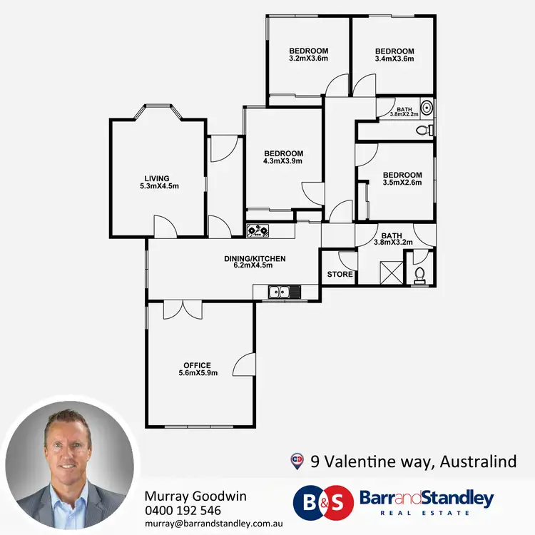 Floorplan of Homely house listing, 9 Valentine Way, Australind WA 6233